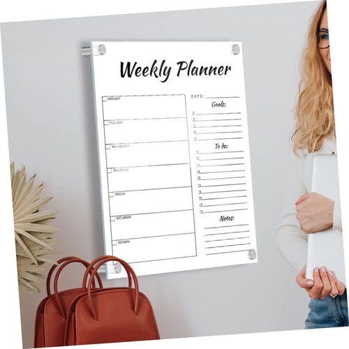 NUOBESTY Weekly Plan Writing Board Blackboard Board Calendar Dry Erase Wall Hanging Memo