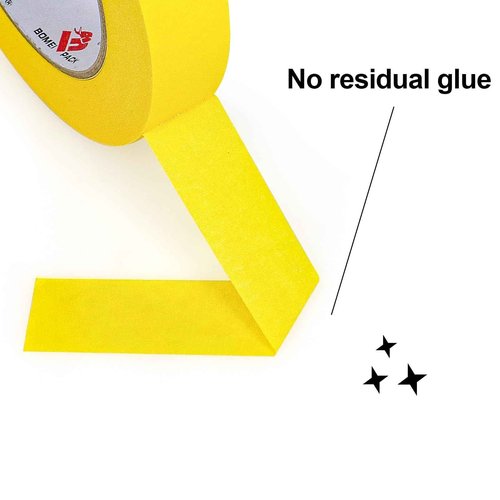 BOMEI PACK Yellow Painters Tape 1 Inch Bulk - Paint Tape 20 Rolls x 1 Inch x 55 Yards - Yellow Masking Tape for Walls Painting, DIY Crafting, Edge Finishing and School Projects, Total 1100 Yards