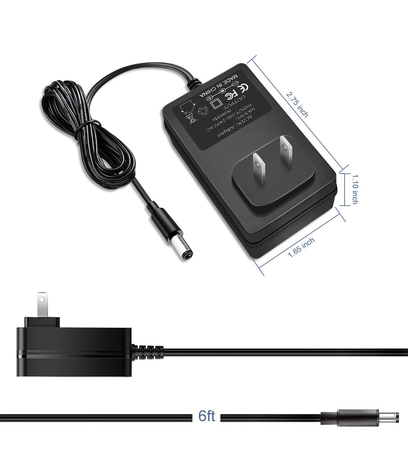 9V 2A Power Supply Cord fit for DYMO LabelManager LM-160 500TS 100 150 220P 350 LM210D LM-200, Rhino 6000 5200 4200 Handheld Label Maker Printer Charger 15519 40077 AC Adapter