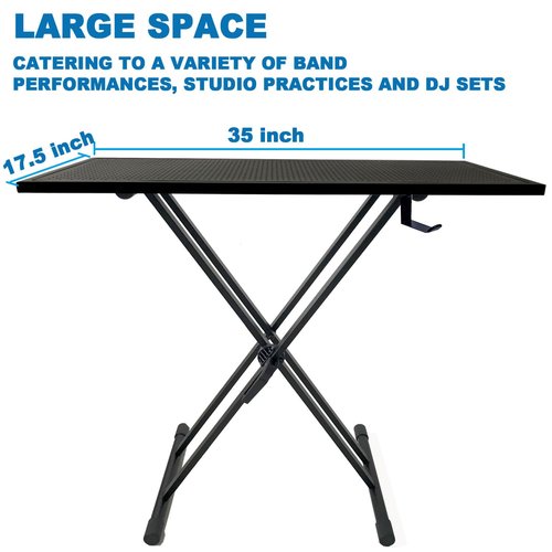 JILLSKY DJ Table Stand Audio Mixer Stand Portable Booth - 35" x 17.3" Versatile DJ Booth Stand for Piano, Laptops, Controllers, Midi Keyboards, and Audio Mixers, Mixer Pioneer DJ Controller Equipment