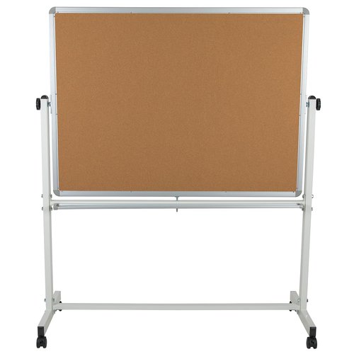 Flash Furniture HERCULES Series 45.25"W x 54.75"H Double-Sided Mobile White Board with Pen Tray