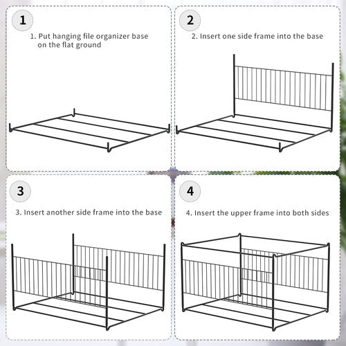 2 Sets Hanging File Folder Frame Legal/Letter Size,File Cabinet Frames,Insert,Rack for Hanging Files,Fit Size Bigger 15.1”L,9.6”H File/Desk Drawer Hanging File Frame/Rails,Steel,Anti-Scratch/Rusty