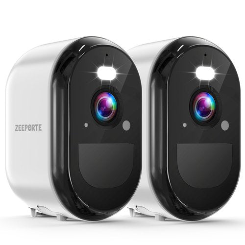 2K Security Cameras Wireless Outdoor, WiFi Battery Powered Indoor Camera for Home Security with AI Motion Detection, Spotlight, 2-Way Talk, Siren, IP65, Cloud/SD Storage, 2 Cameras