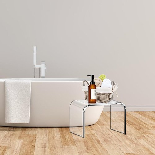 Acrylic Non-Slip Step Stools, Step Stool for Kids, Acrylic Stool, Step Stool for Adults, Toilet Stool, Plant Stand, Footstool, Display Rack (Non-Slip（2 Pack）)