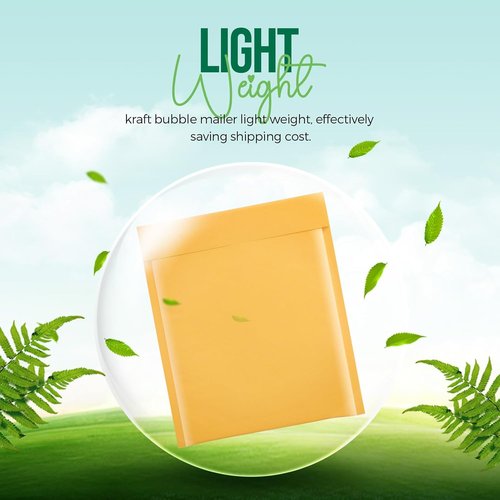 Fuxury Kraft Bubble Mailers - 8.5x12 Inch | 40 Pack Self-Seal Padded Envelopes for Small Business - Yellow