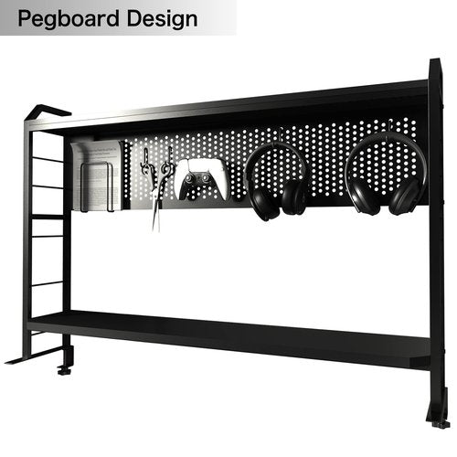 PROXRACER Ergonomic Monitor Stand for 42" and Up Tables, Adjustable Shelf, Rust-Free Metal Frame, Supports 200 lbs, Easy Assembly, Suitable for Gaming and Office