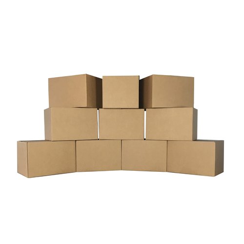 uBoxes Extra Large 23x23x16" Standard Corrugated Moving Box", brown corrugated & uBoxes Moving Boxes Medium 18x14x12-Inches Professional Moving Box