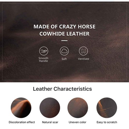 Contacts Full Grain Leather Portfolio 4 Ring Binder Professional A4 Notepad Folder Zipper Binder Organizer with 11" iPad Pocket, 40 Sheets of A4 Paper