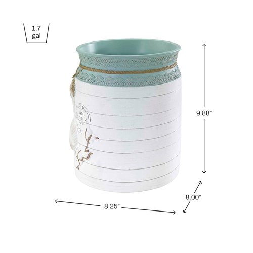 Avanti Linens - Wastebasket, Decorative Trash Can for Home or Office, Farmhouse Chic Home Decor (Farmhouse Shell Collection)