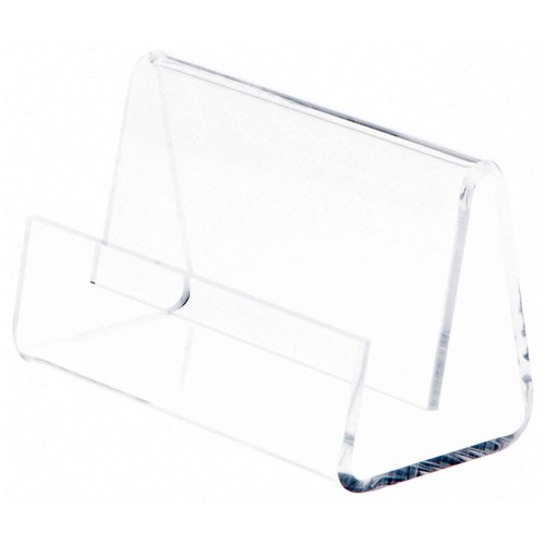 Plymor Clear Acrylic Deluxe Business Card / Postcard Holder, 3.5" W x 2.875" D x 2.125" H, Pack of 12