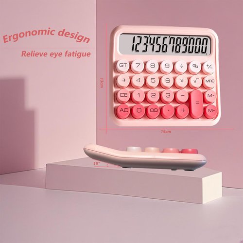 Pink Calculator 12-Digit Large LCD Display Calculator with Big Buttons, School, and Home Use,The Best Choice for Gifts