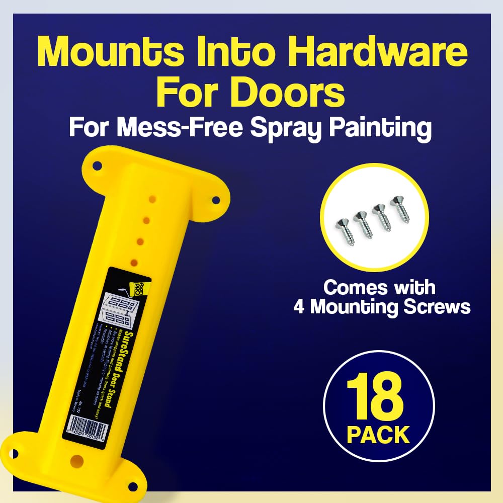 FoamPRO 132 Spray Painting Door Stand with 4 Mounting Screws - Reusable Door Painting Stand for All Door Sizes - Easy to Use Cabinet Door Painting System - 18-Pack Case