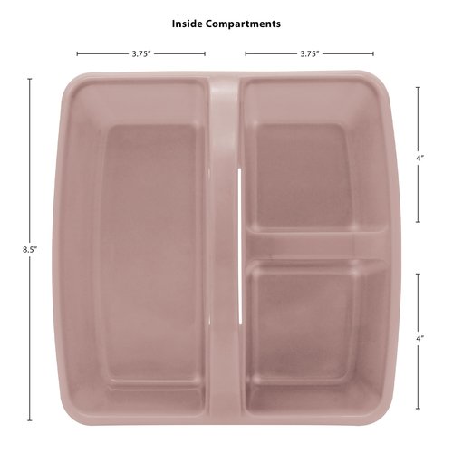 Teacher Created Resources Light Mauve Portable Plastic Storage Caddy 6-Pack for Classrooms, Kids Room, and Office Organization, 3 Compartments