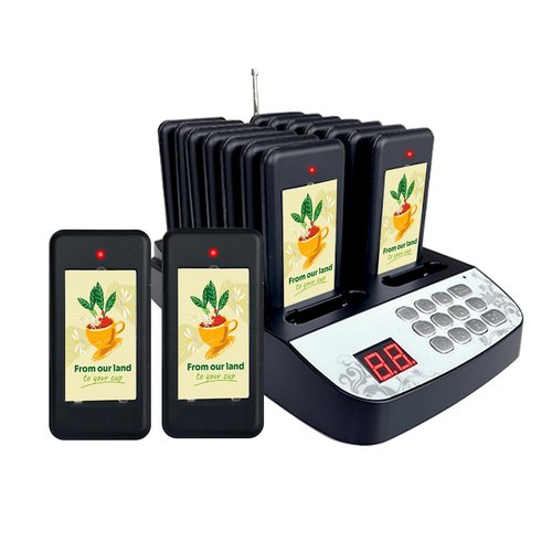 Buzzers for Restaurant - 16 Wireless Pagers,1640ft Long Range with Beeping(Can Be Canceled),Vibration,Flashing,Buzzer System for Food Truck, Church, Cafe,Nursery,Bars