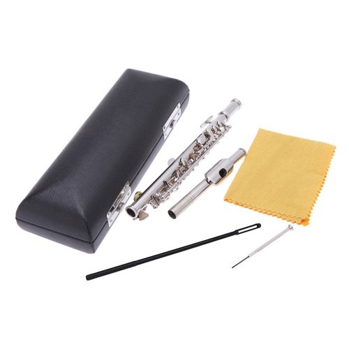 summina Piccolo Ottavino Half-size Flute Silver Plated C Key Cupronickel with purifying Cloth Screwdriver Padded Box