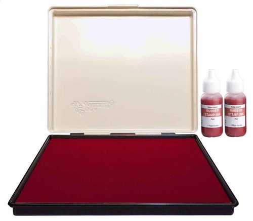 Uimprint Extra Large 7'' x 8'' Industrial Rubber Stamp Ink Pad, Red