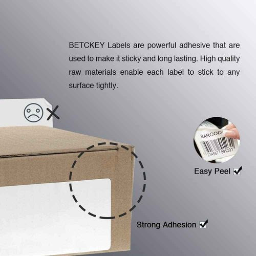 BETCKEY - 1" x 0.5" (25 mm x 13 mm) Small Labels Compatible with Zebra & More Label Printer,Premium Adhesive & Perforated [20 Rolls, 48600 Labels]
