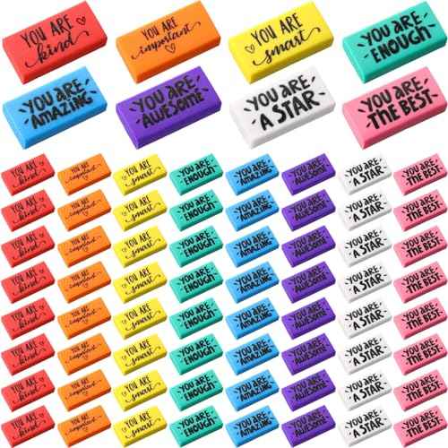 PerKoop Inspirational Colorful Erasers Bulk Small Motivational Pencil Erasers You are Awesome Operation Christmas Gifts for Kids Students Teachers Classroom Office Xmas Supplies(150 Pcs)