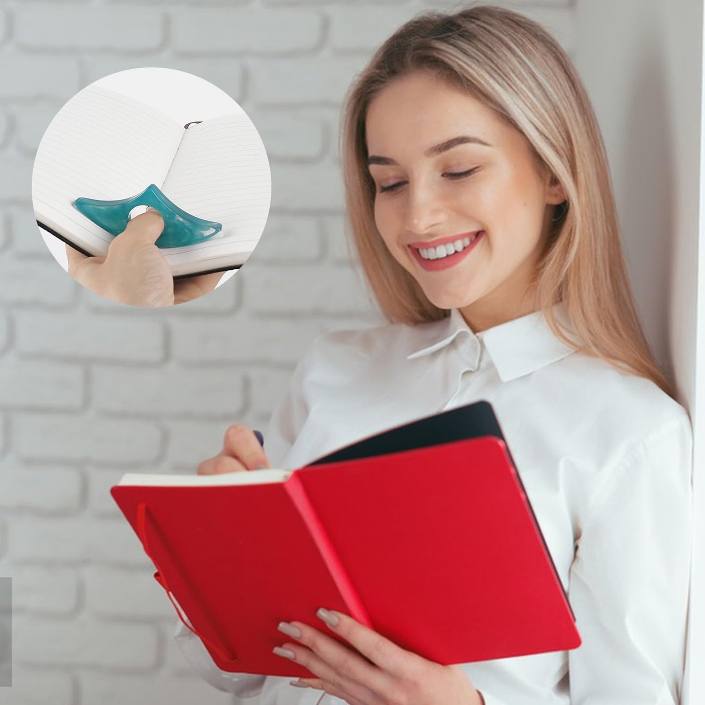 Kartterfly Thumb Book Page Holder for Reading 2Pack，Starry Ring Opener Bookmark，Readers Reading Finger Holder Book Lovers Gifts (Pink,Black)