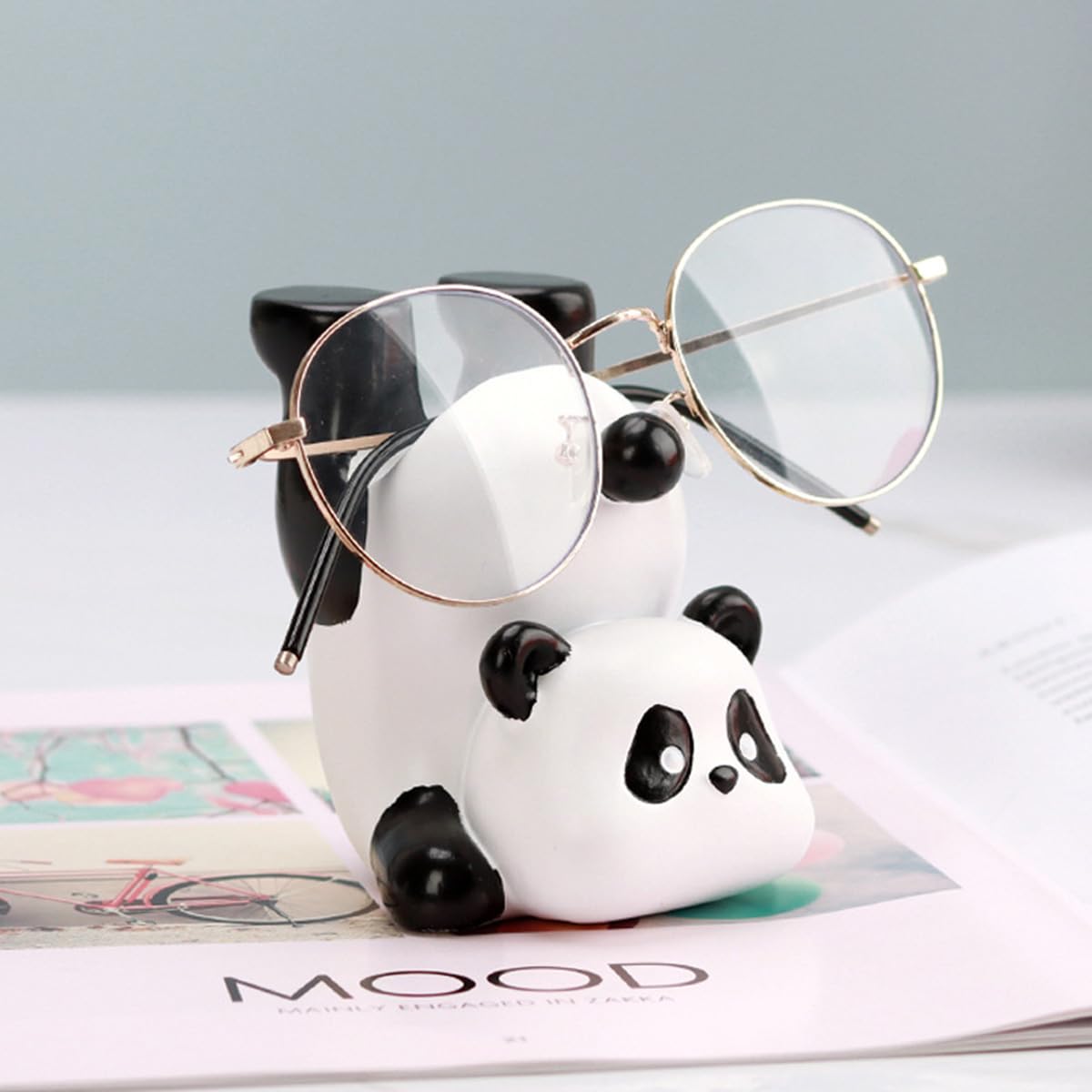 JARPSIRY Cute Panda Glasses Display Stand for Nightstand, Funny Decorative Eyeglass Sunglass Holder, Home Office Desk Decoration (Handstand Panda)