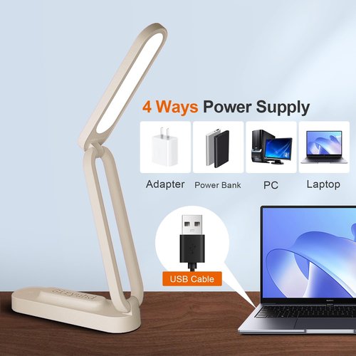 Giryuhd LED Desk Lamp - Rechargeable & Portable Light with 3 Brightness Levels | Ideal for Home & Office
