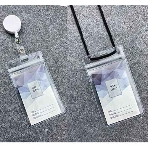 Vertical ID Badge Holders Sealable Waterproof Clear Plastic Holder, Fits RFID/Proximity/Badge Swipe Cards or Credit Card (6Pcs, Vertical)