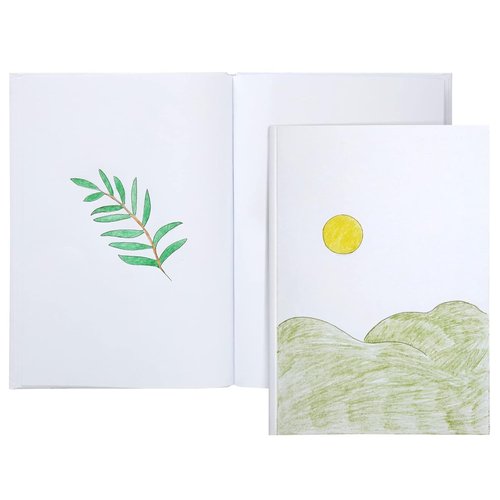 Paper Junkie Blank Book Set - 3-Pack White Hardcover Journals for Kids | 7 x 10 Inch Drawing Notebooks