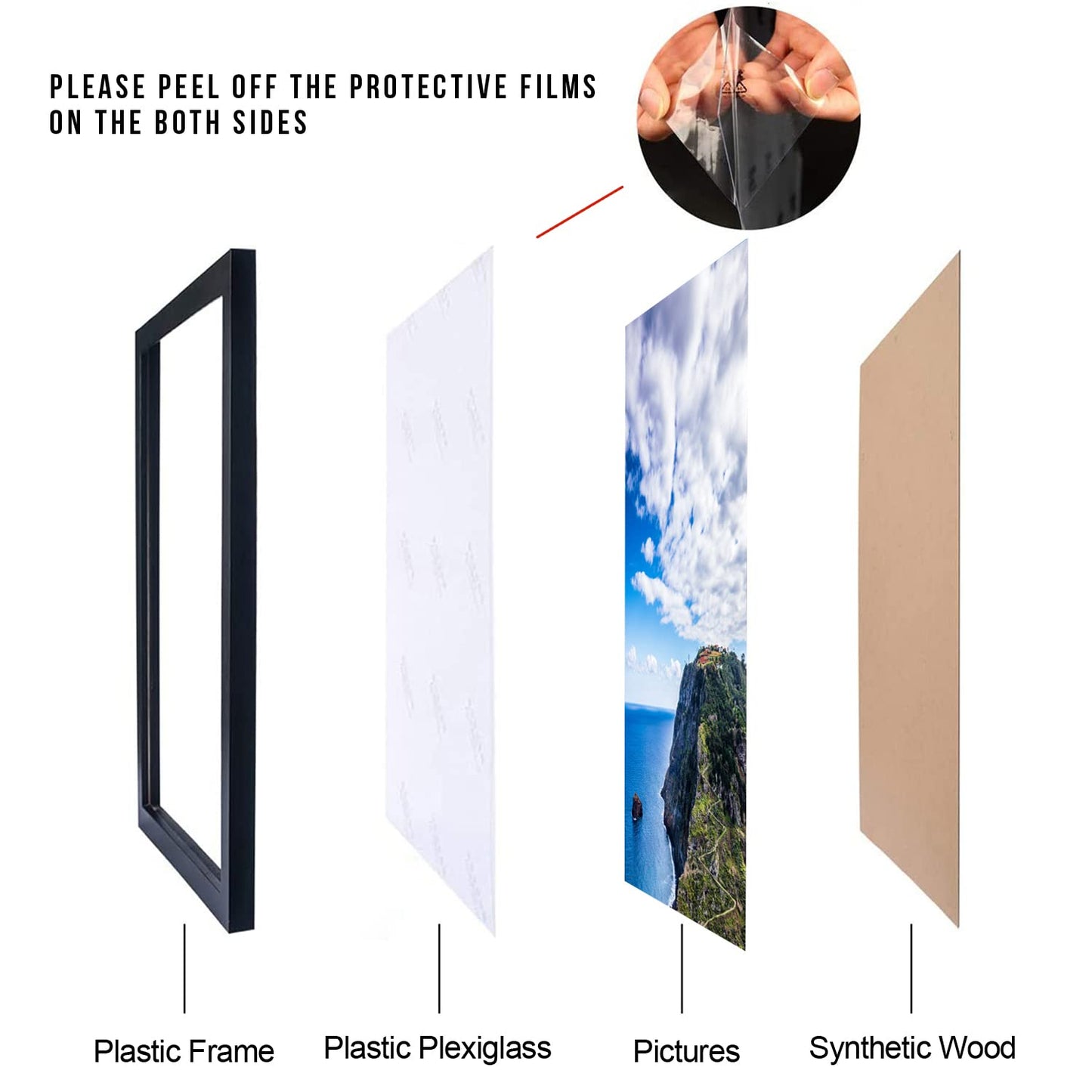 MENNTHUI 17x24 Black Picture Frame, Wall Mounting Horizontally or Vertically, Decoration for Photos, Paintings, Posters, Artwork