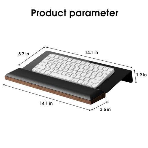 Keyboard Stand, Riser With Wrist Rest and Storage, Ergonomic Computer Riser With Wrist Pad for Home Office (Keyboard Not Included)