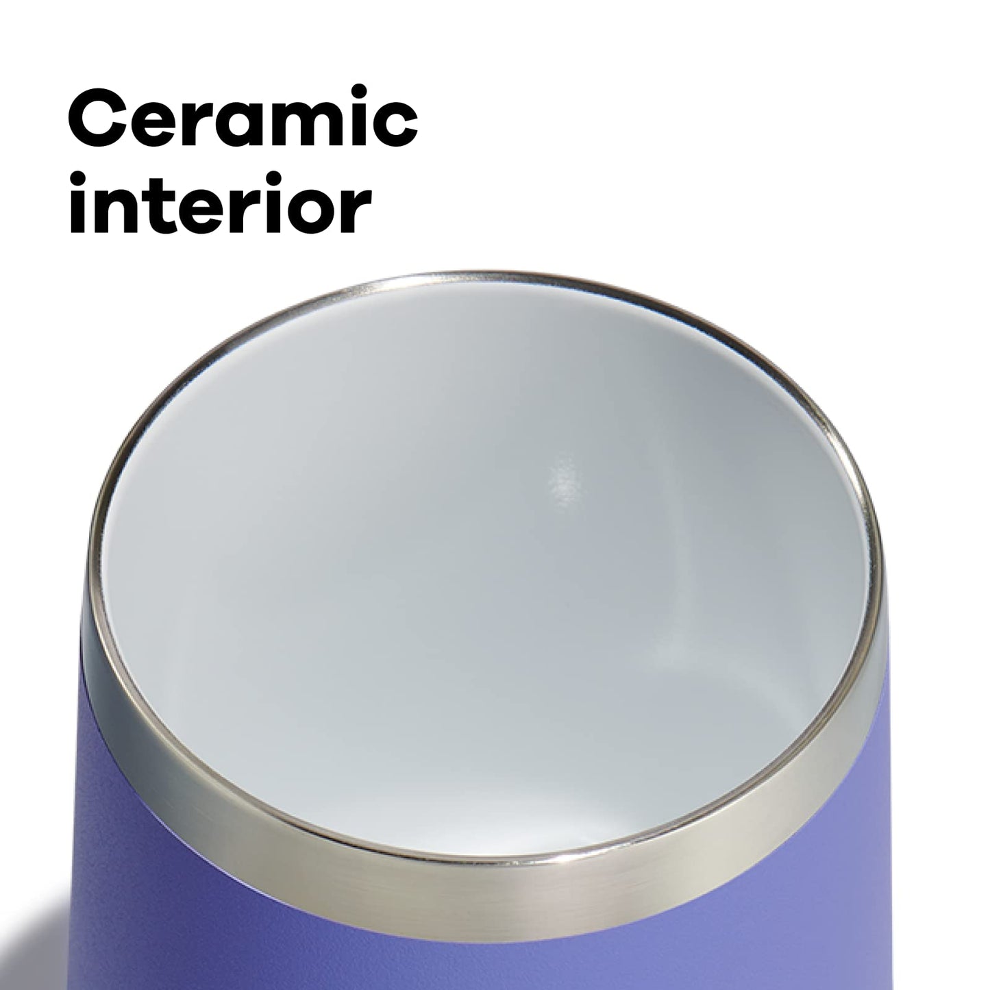 Hydro Flask 10 Oz Wine Glass - Ceramic Stemless Wine Tumbler - Unbreakable with Lid in Black