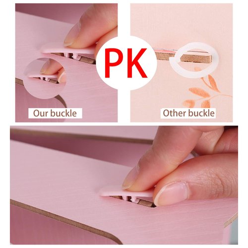 File Folder Holder Wood Organizer 5 Compartment, File Sorter Wood Buckle Design Desktop Fan-Shaped Mail Letter Document Magazine File Assembly Divider DIY Office Tabletop Storage Box (Pink)