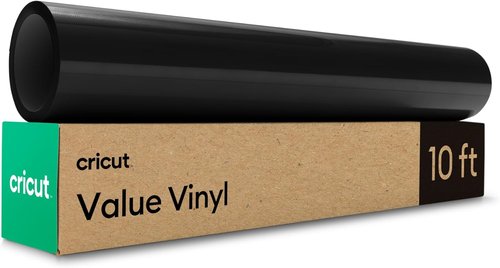 Cricut® Permanent Vinyl - Black Color | 12 in x 10 ft Roll for Easy Crafting Projects