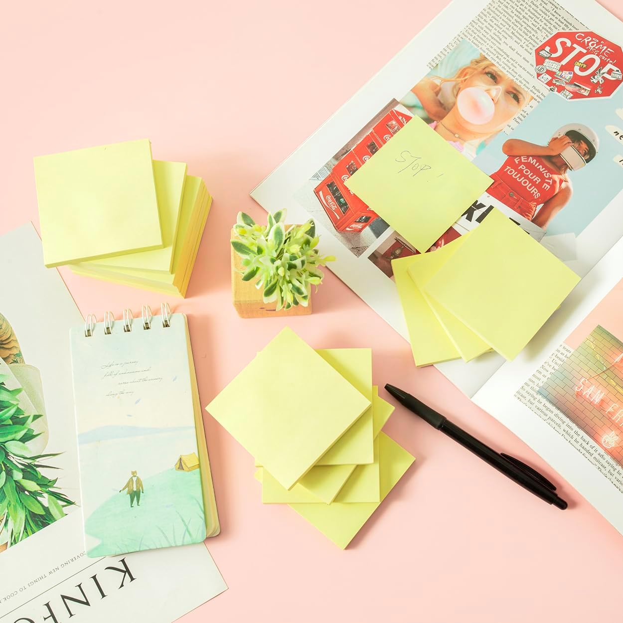 (16 Pack) Sticky Notes 3x3, Self-Stick Pads Bright Colors Sticky Note, Recyclable, Easy to Stick for Home, Office, Notebook