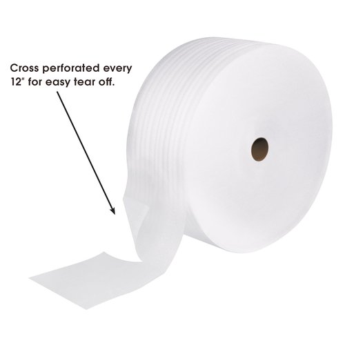 Aviditi Polyethylene Parcel Ready Perforated Air Foam Roll, 350' L x 12" W x 1/8" H, White (FWUPS18S12P)