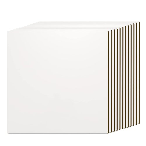 PYD Life 12 Pack Sublimation Hardboard Blanks MDF Wood Sheets Bulk White 12" x 12",1/8" Thick(3 mm) for Custom Coasters Photo Frames,for Xtool Glowforge 40 W Cutting Machine DIY Projects