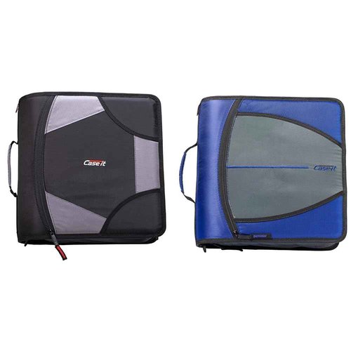 Case-it D-186 King Sized Zip Tab Binder 4" D-Rings 5 Subject & Might Zip Tab Binder D-146 3" O-Ring Midnight Blue