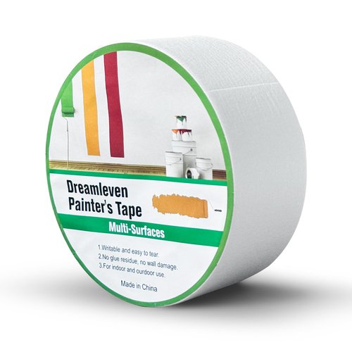 Dreamleven 2 Inch White Painter's Tape with Adhesive for Multi-Surface,General Purpose White Masking Tape for Wall Painting,Labeling,DIY Projects&Crafts,Automotive,Easy Peel and Remove,60 Yards