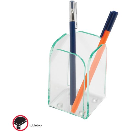 Lorell Transparent Pencil Cup, Clear/Green