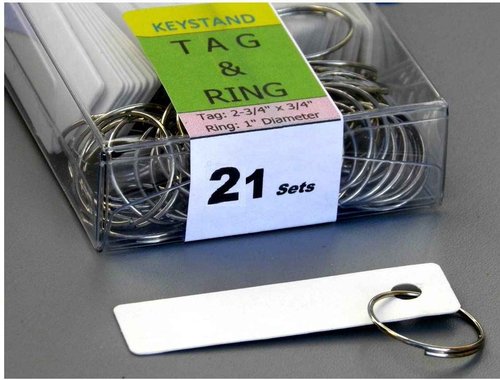 International Stand Company Key Holder # 21MAF, Key Rack for Wall, Aluminum Framed 21 Bolted Metal Hooks with Numberplate, Extra Space, and Adjustable Hangers (21 Sets of Tag & Ring Included)