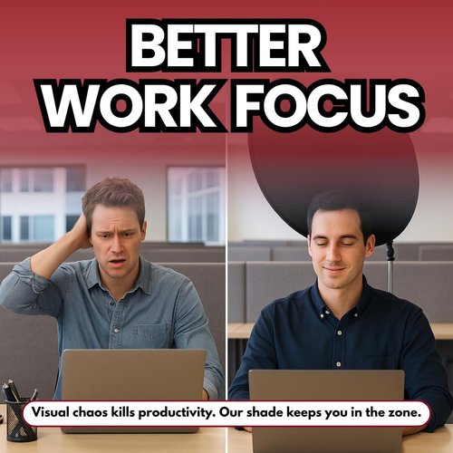 Cubicle Shade - Desk Shade for Cubicle to Block Light, Quick Install, No Tools Needed, Aircraft Grade Aluminium, UV-Resistant Fabric, 57.5x35x35 Inches, No Sag or Tilt, Protects Eyes