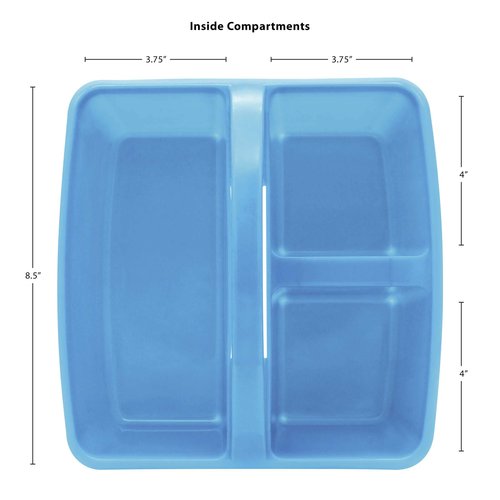 Teacher Created Resources Light Blue Portable Plastic Storage Caddy 6-Pack for Classrooms, Kids Room, and Office Organization, 3 Compartments