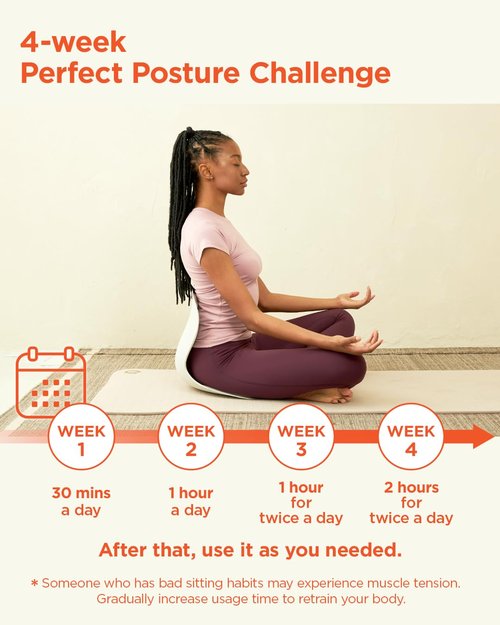 curble Comfy, Ergonomic Chair Back Support, Small and Flexible Posture Corrector for Child and Preteen, Perfect for Yoga, Meditation, School, Desk, Floor Seat (Black)