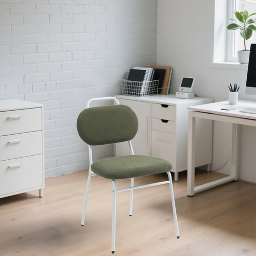 Sidanli Waiting Room Chairs, Armless Chairs Set of 4 with Thick Padded and Back Support for Office Conference School, Green