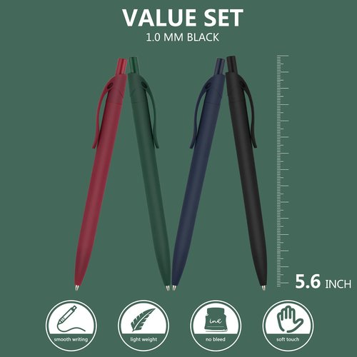 deegtran Pens Bulk, 200 Pack No Bleed Black Pens, Retractable Ballpoint Pens, Medium Point, Smooth Ink Pens, 1.0MM Black Ink
