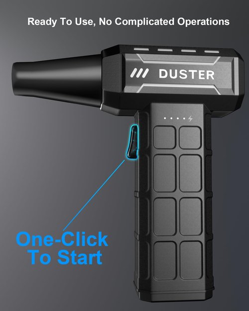 EOUMJE Compressed Air Duster-150,000RPM Electric Cleaner, Rechargeable Cordless Air Blower for Keyboard, PC, Electric Devices Cleaning, Turbo Jet Dry Replace Canned Air Compressed Air Cans (Black)