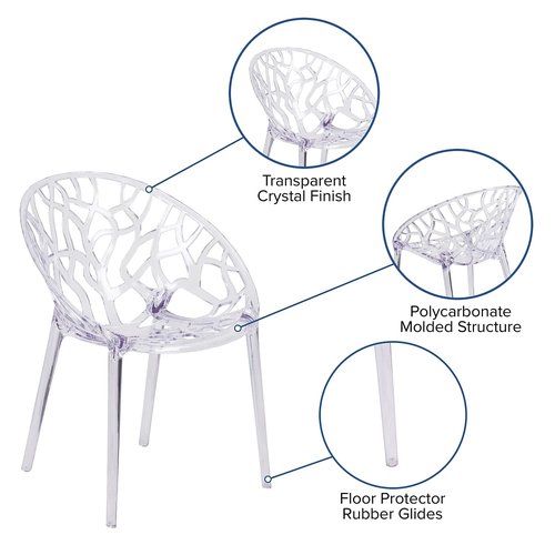 Flash Furniture Specter Series Transparent Stacking Side Chair