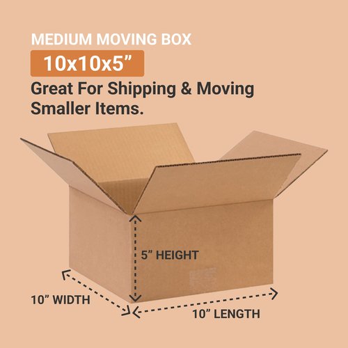 Aviditi 10 x 10 x 5 Corrugated Cardboard Boxes, Flat 10"L x 10"W x 5"H, Pack of 25 | Shipping, Packaging, Moving, Storage Box for Home or Business, Strong Wholesale Bulk Boxes