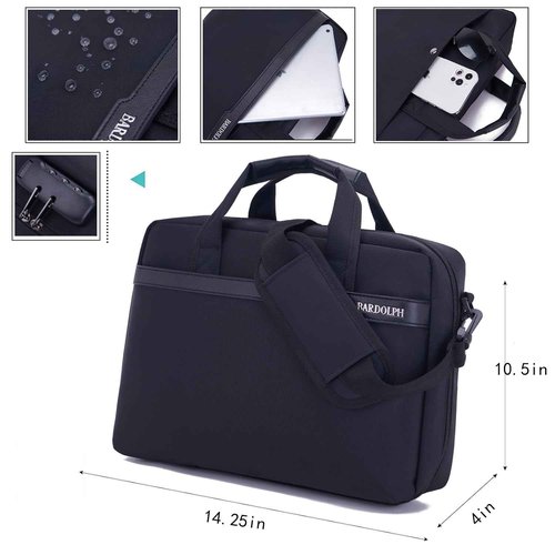 BARDOLPH Nylon File Folder, 11.6in x 8.2in, Black, Portable, Lightweight, 3-Digit Combination Lock, Multiple Pockets, Large Capacity