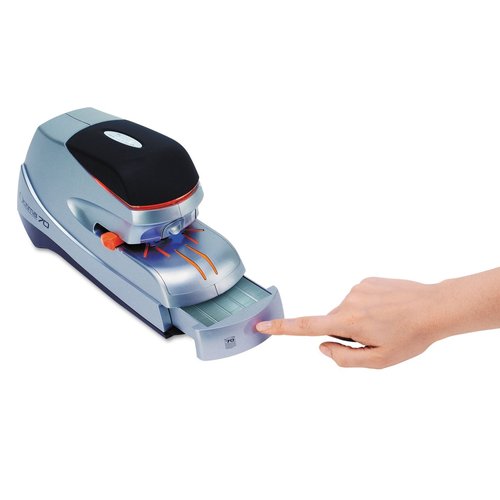 S7048210 ACCO Optima 70 Electric Stapler, 70-Sheet Capacity, Black/Silver