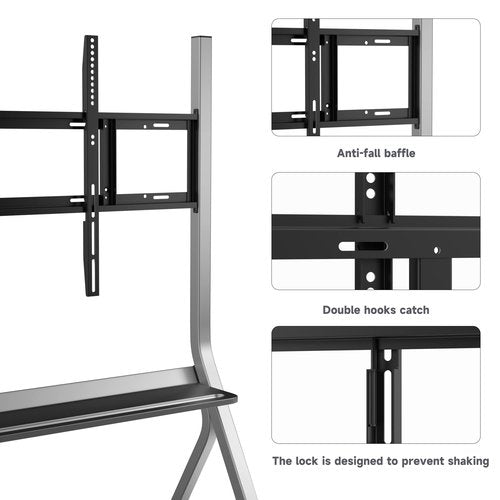 MINZONA Smart Board Stand with Four Lockable Wheels for 55"-86 Electronic Whiteboard, Digital Whiteboard Stand for Home, Smart Board for Classroom and Office with Mobile Stand